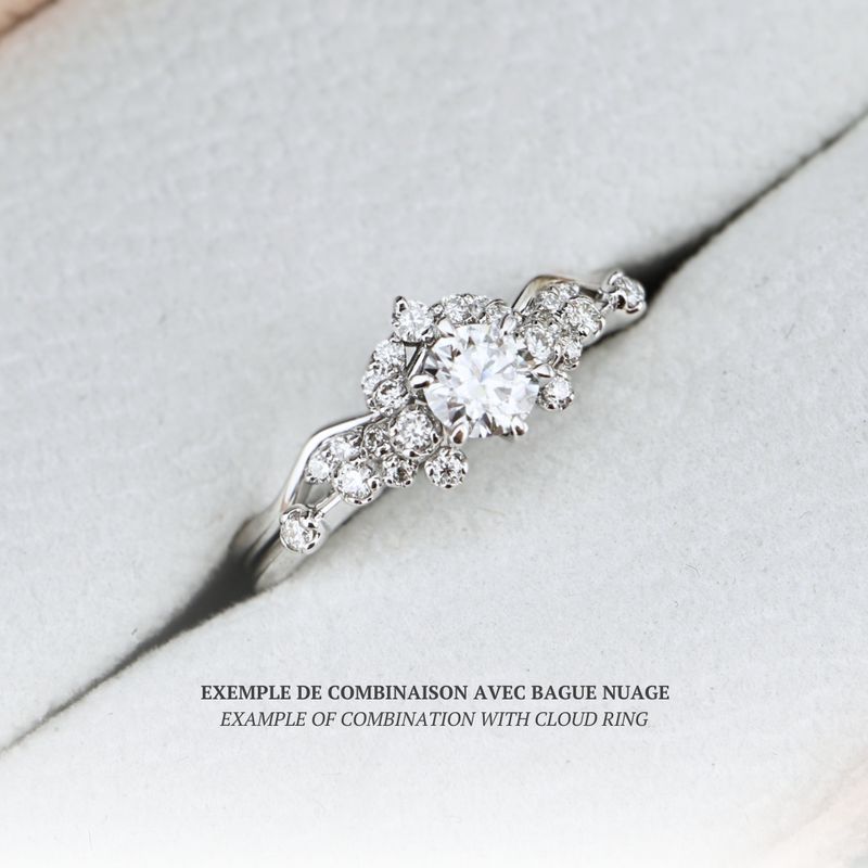 Bague Vague en or 10K et moissanites