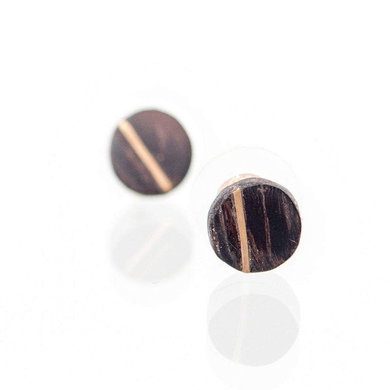 Boucles d'oreilles en bois et argent sterling ou or 14K personnalisée