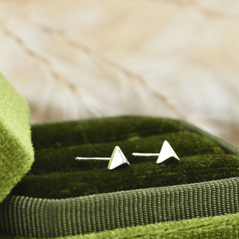 Boucles d'oreilles Mini Pyramides en argent sterling