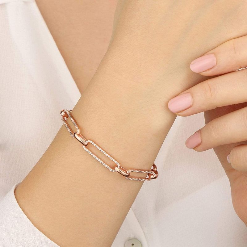 Bracelet Chaîne Scintillante en argent sterling