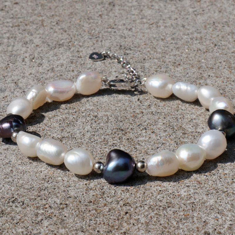 Bracelet de perles baroques Sérénité et argent sterling