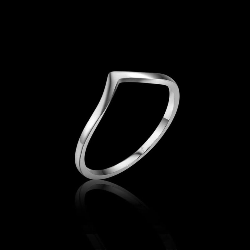 Bague V unie en acier