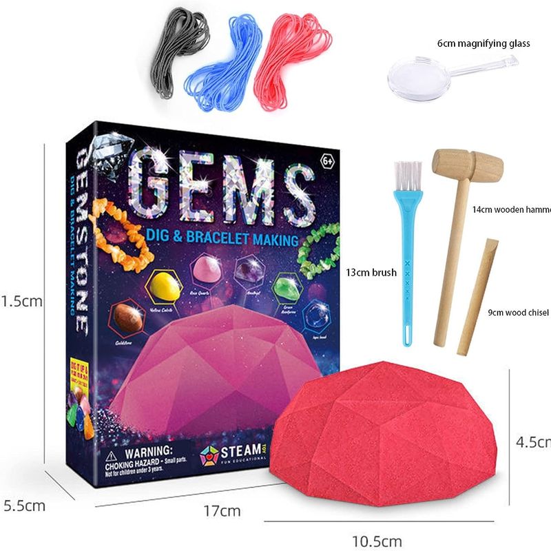 Ensemble découverte de creusement de pierres Diamant rose