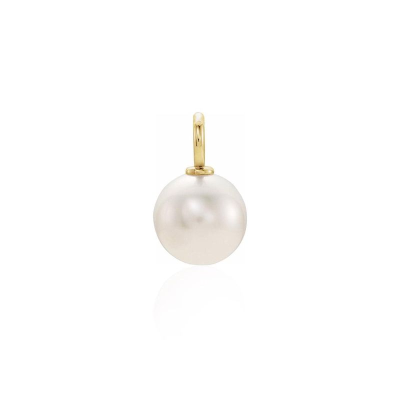 Pendentif perle d'eau douce et or 10K ou argent sterling