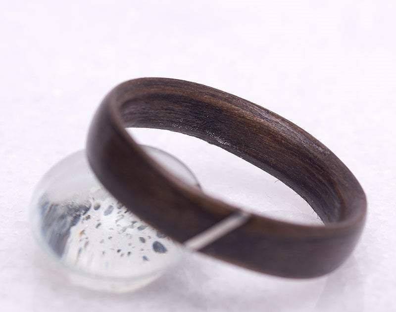 Bague en bois et argent sterling ou or 14K personnalisée