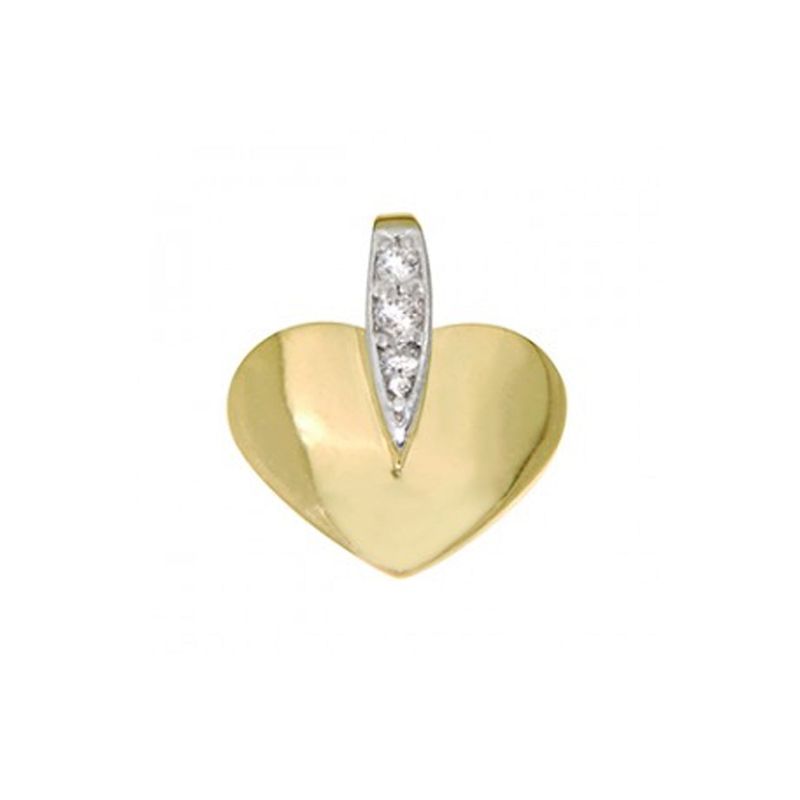 Pendentif Coeur en or jaune ou blanc 10K