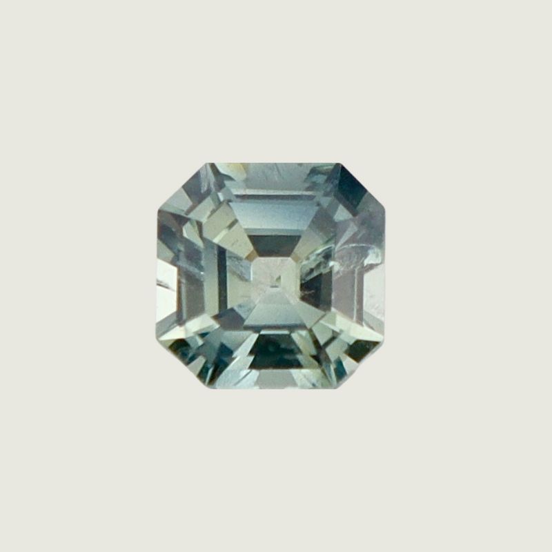 Saphir Naturel Bleu - Vert Taille Asscher