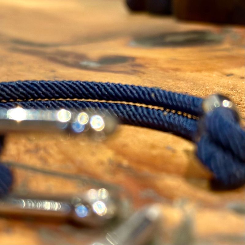 Bracelet Le Nautique en corde bleue et acier
