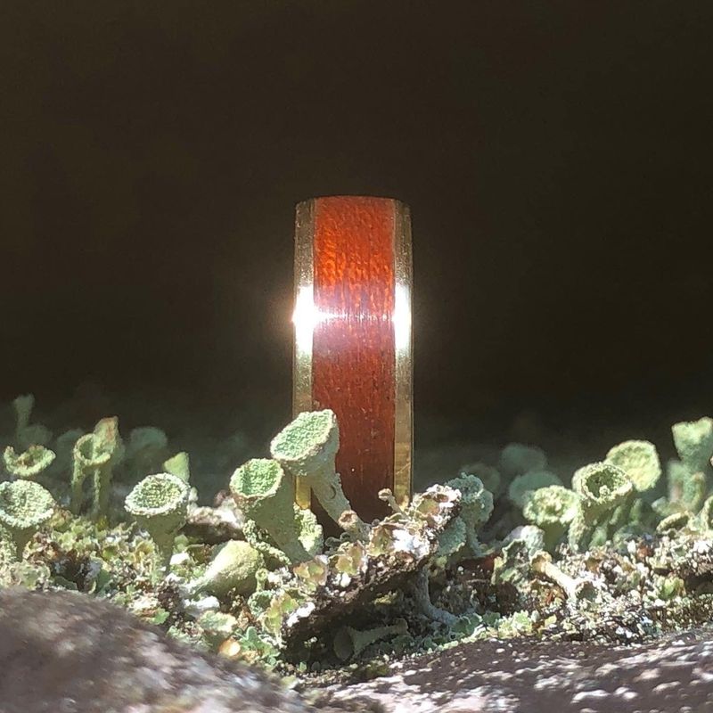 Bague en bois et argent sterling ou or 14K - 18K personnalisée