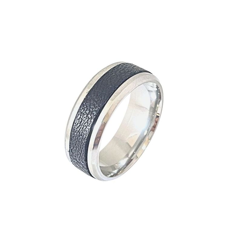 Bague Cuir et acier