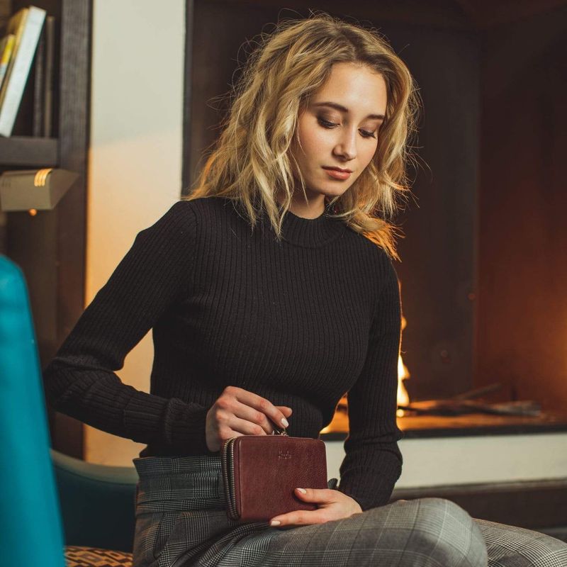 Portefeuille Mya en cuir bourgogne