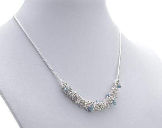Collier avec quatre pouces de Shikshok classique en argent et turquoises
