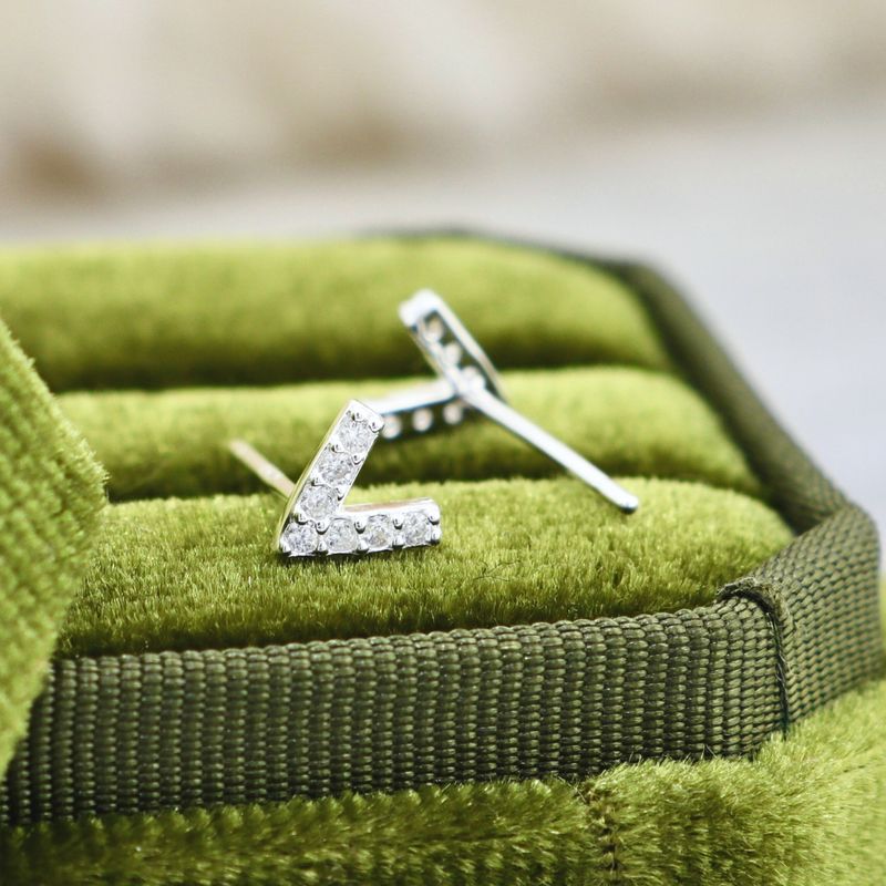 Boucles d'oreilles V en argent sterling