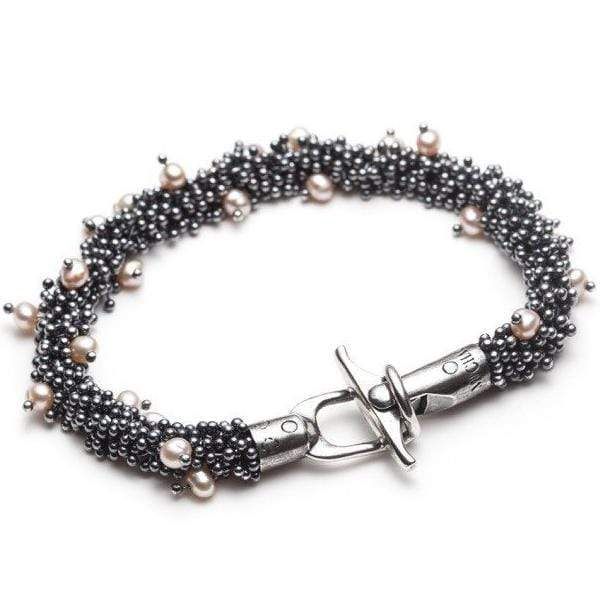 Bracelet ShikShok en argent oxydé avec perles