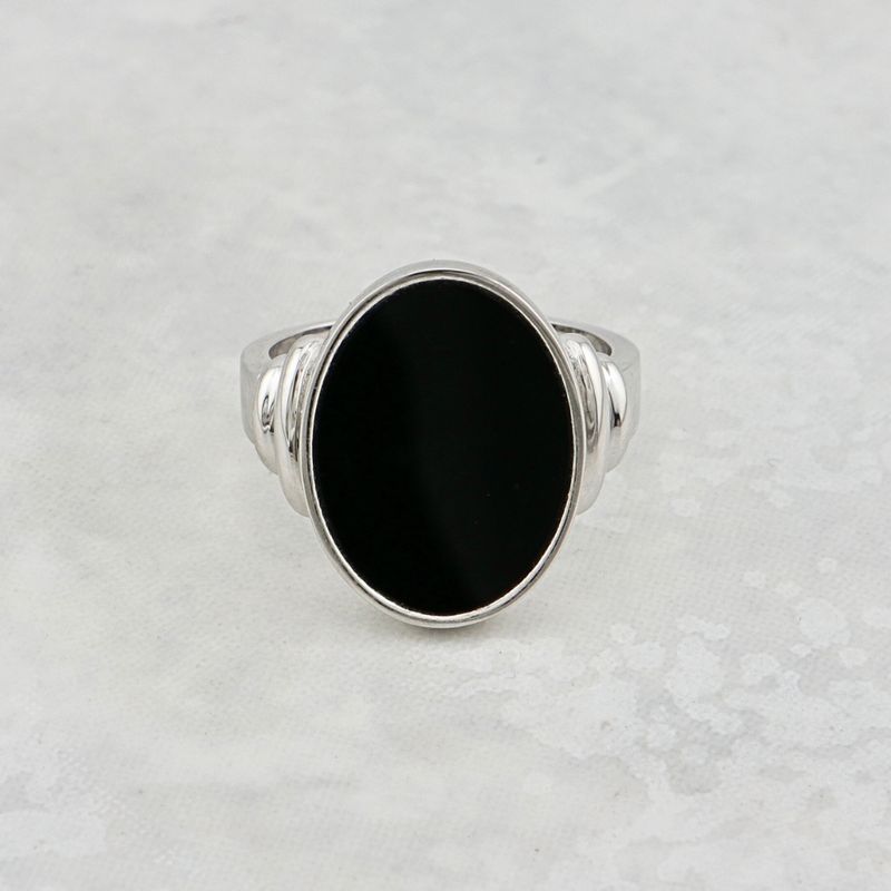 Bague chevalière Onyx oval