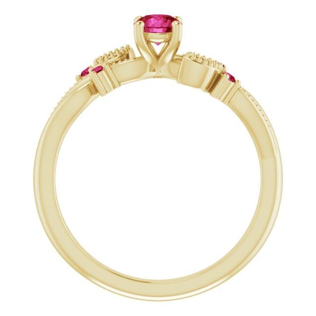 Bague Enchanteresse en or 14K, diamants et rubis