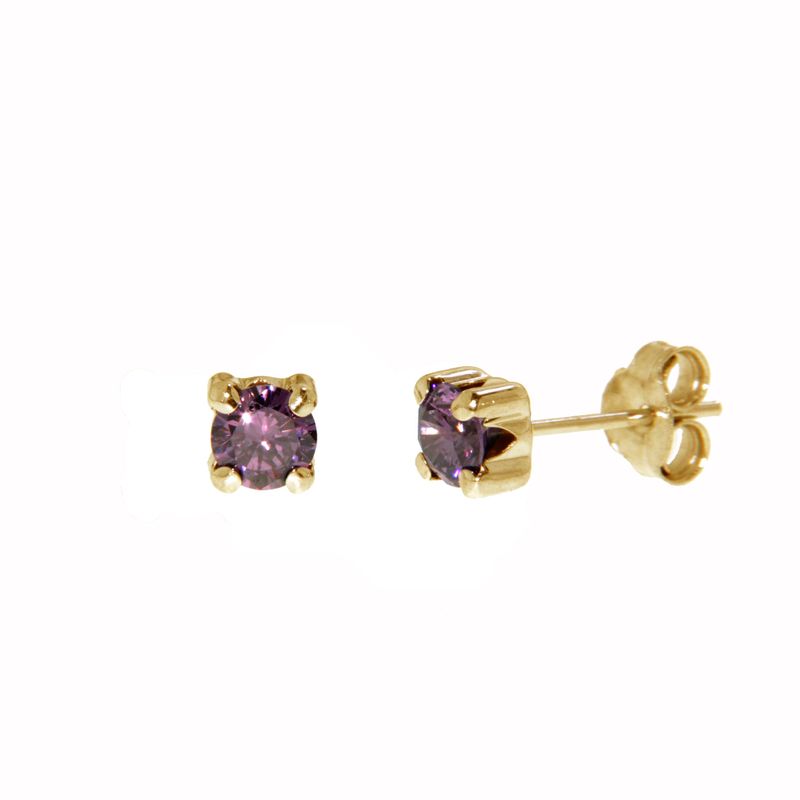 Boucles d'oreilles Pierres de naissance CZ en or jaune 10K
