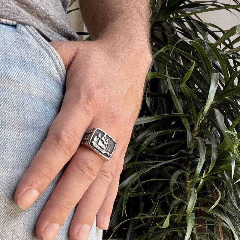 Bague Bateau en acier