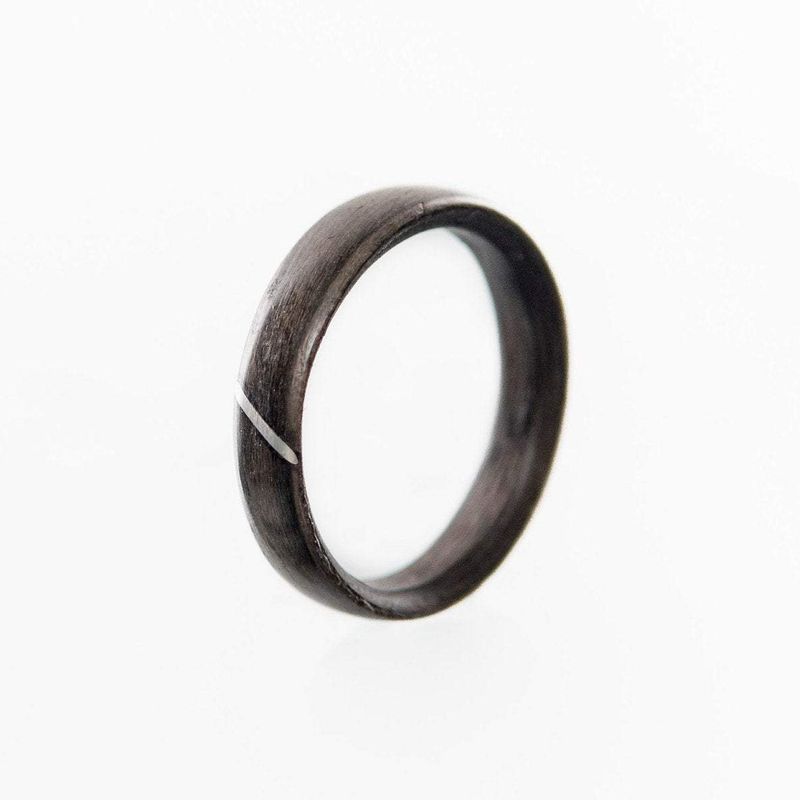 Bague en bois et argent sterling ou or 14K personnalisée