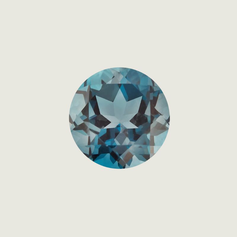 Topaze Naturel Bleu London Taille brillant rond 4 mm