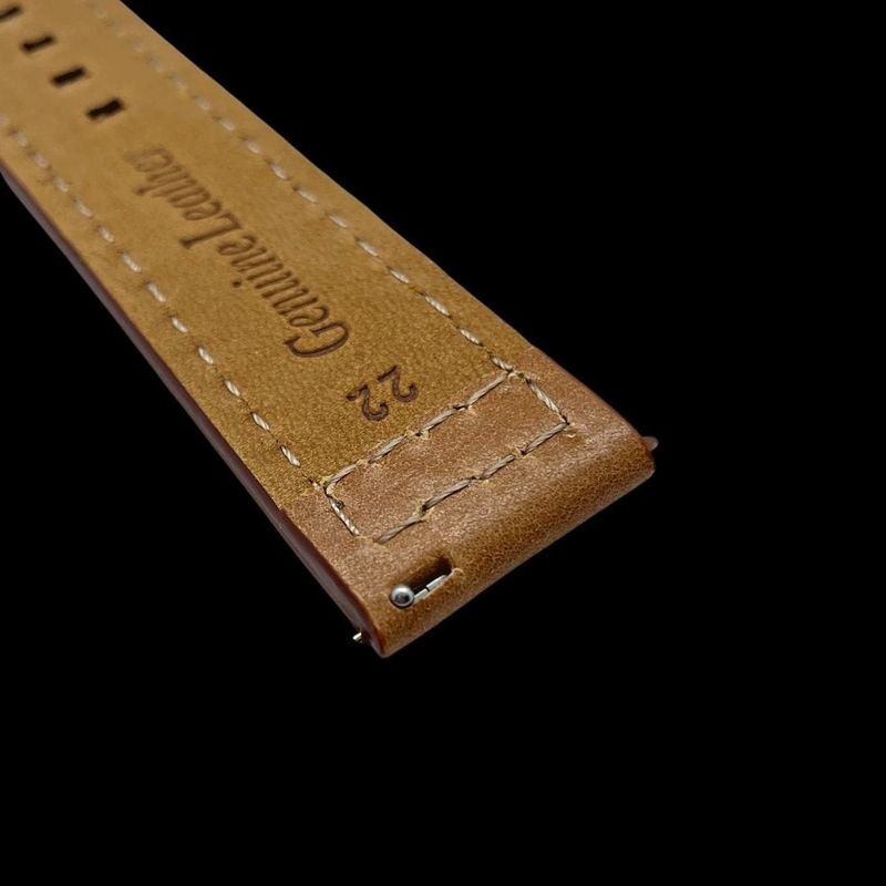 Bracelet de montre en cuir brun -  attache rapide