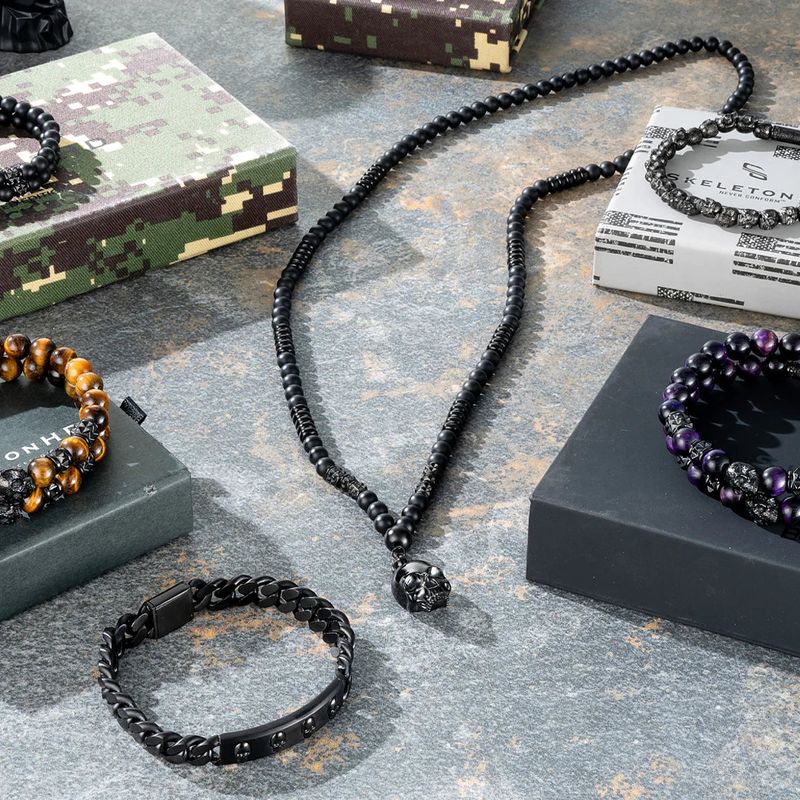 Collier Memento Mori en acier