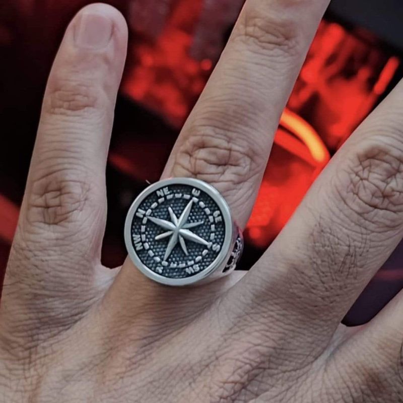 Bague Boussole en argent sterling