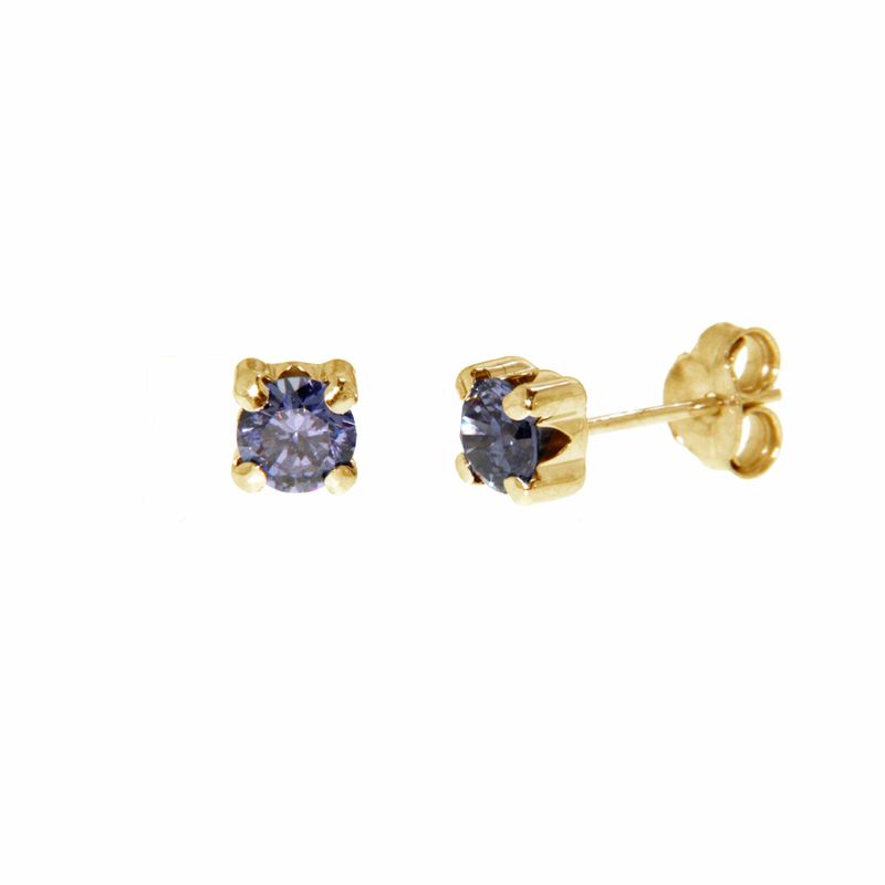 Boucles d'oreilles Pierres de naissance CZ en or jaune 10K