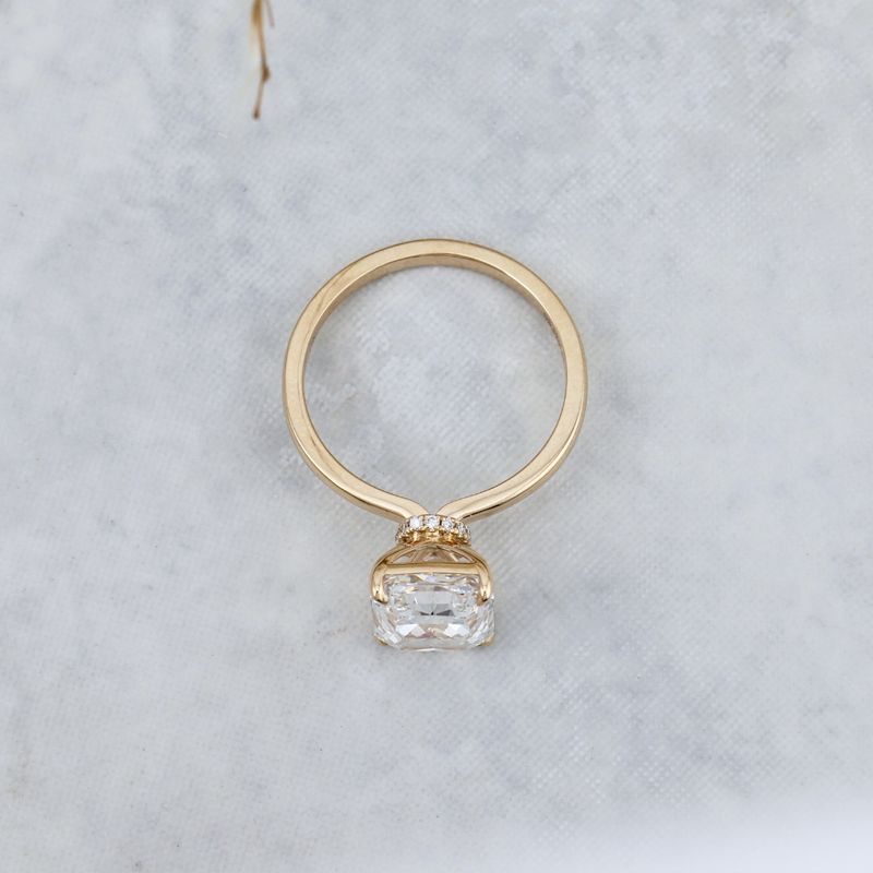 Bague Solitaire Halo Diamant Radiant 3,8 ct