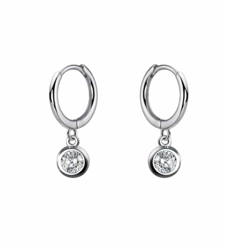 Boucles d'oreilles Huggies Classique Scintillants en argent sterling