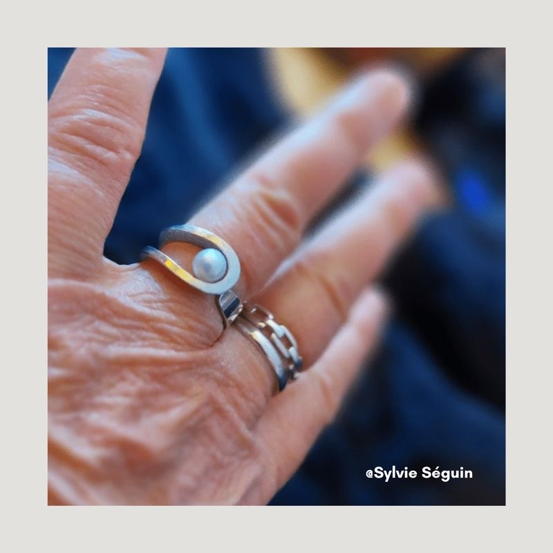 Bague en argent sterling et perle