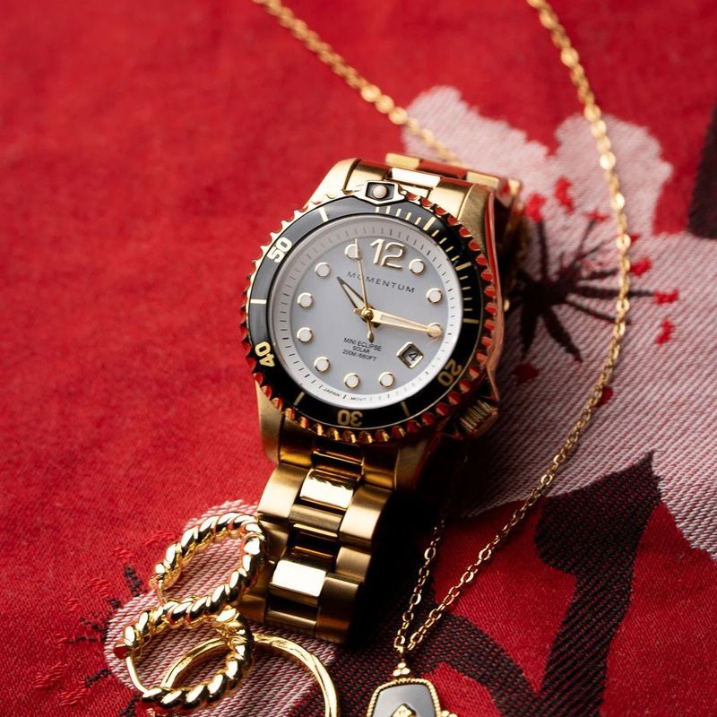 Montre à énergie solaire 30mm Mini Eclipse Champagne