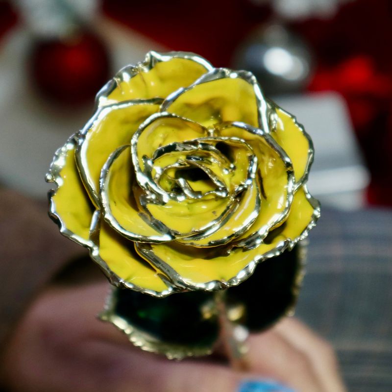 Rose éternelle Jaune plaquée or 24K