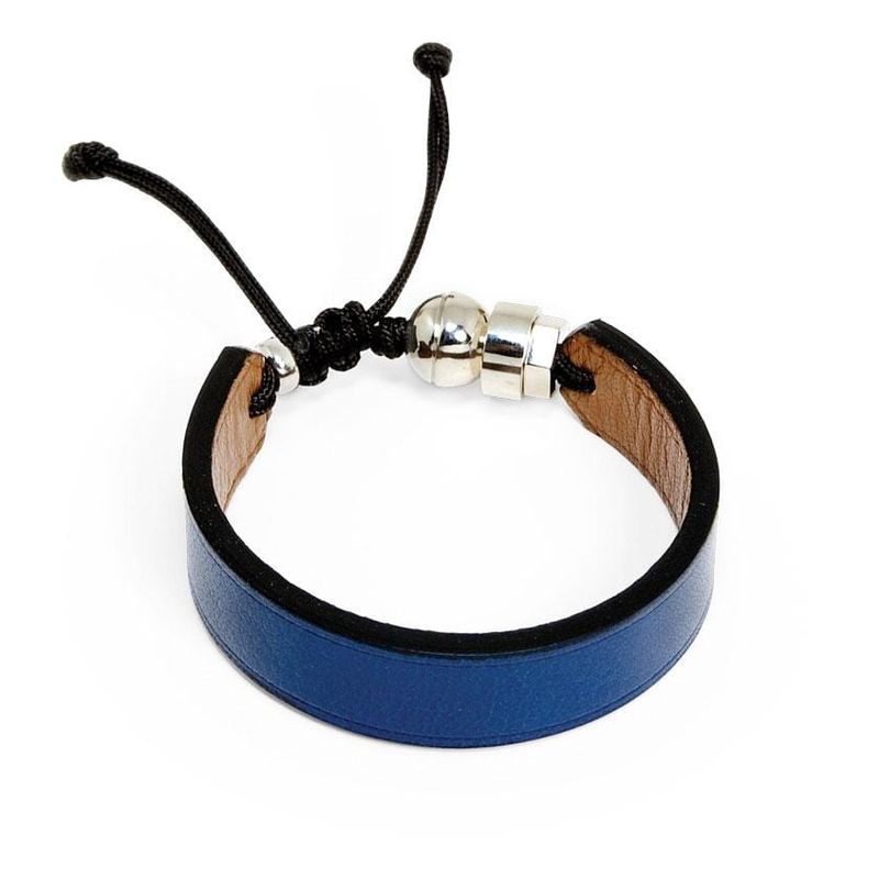 Bracelet de cuir véritable et argent sterling