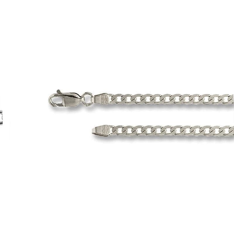 Chaîne Gourmette en argent sterling ou or 10K