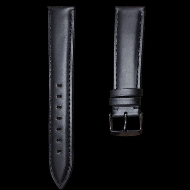 Bracelet de montre en cuir noir