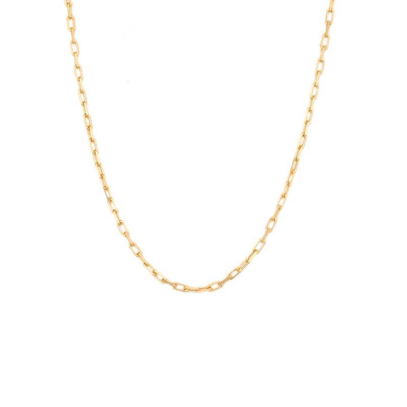 Chaîne minimaliste mailles rectangles en argent sterling