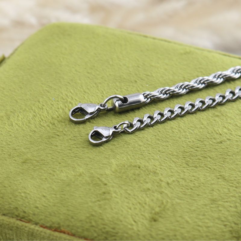 Duo de bracelets Torsade & Gourmette en acier