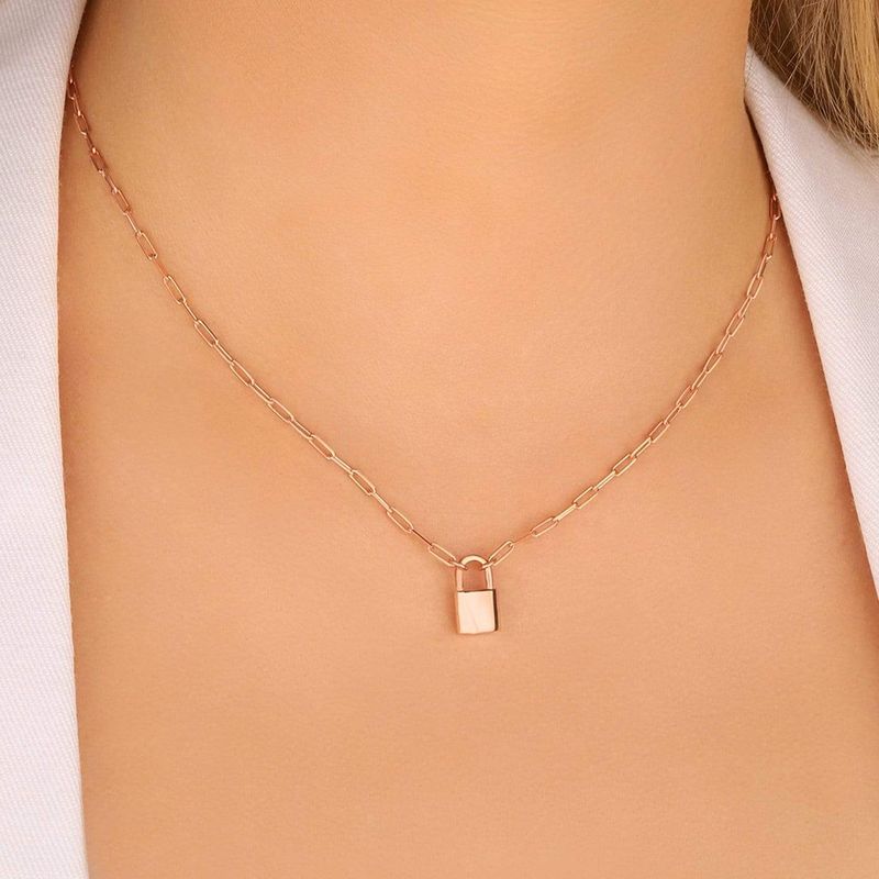 Collier Cadenas mailles rectangles en argent sterling