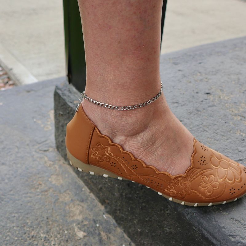 Bracelet de cheville Figaro en acier