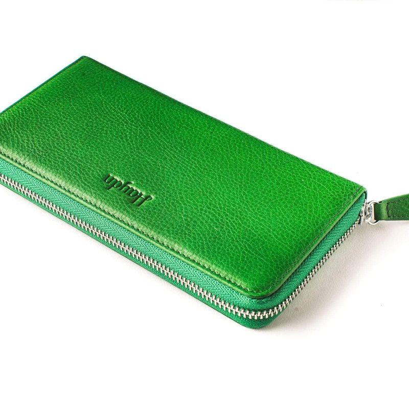 Portefeuille Mya en cuir vert