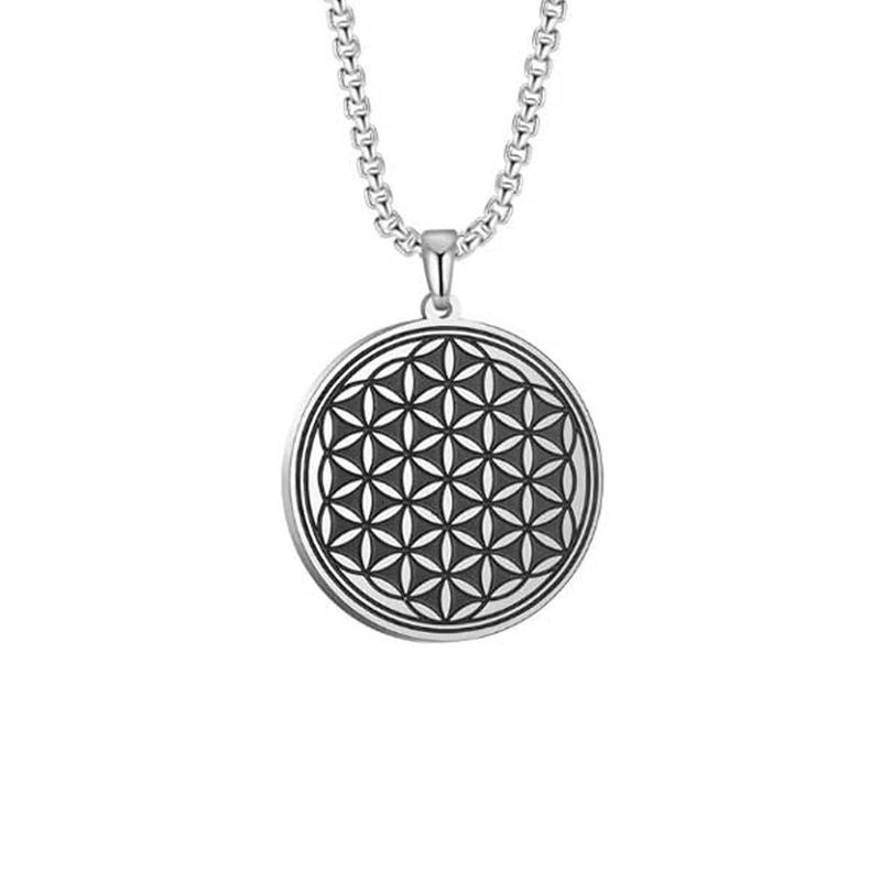 Collier Fleur de vie en acier