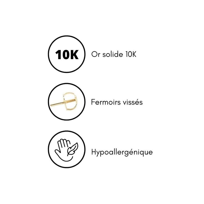 Boucles d'oreilles Petites étoiles en or 10K
