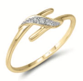 Bague en or 10K et diamants