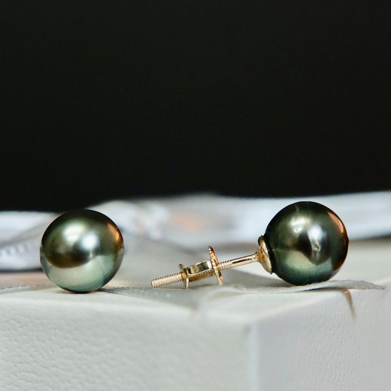 Boucles d’oreilles perles de Tahiti et or 14K