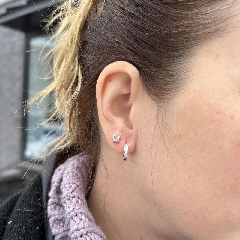 Boucles d'oreilles Carrés en argent sterling