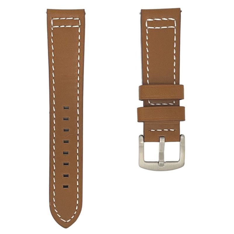 Bracelet de montre en cuir brun -  attache rapide