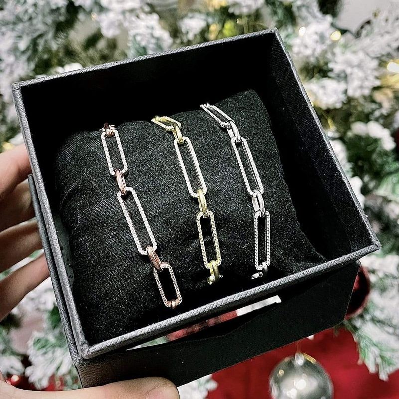 Bracelet Chaîne Scintillante en argent sterling