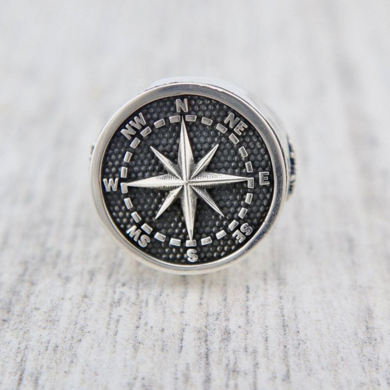 Bague Boussole en argent sterling