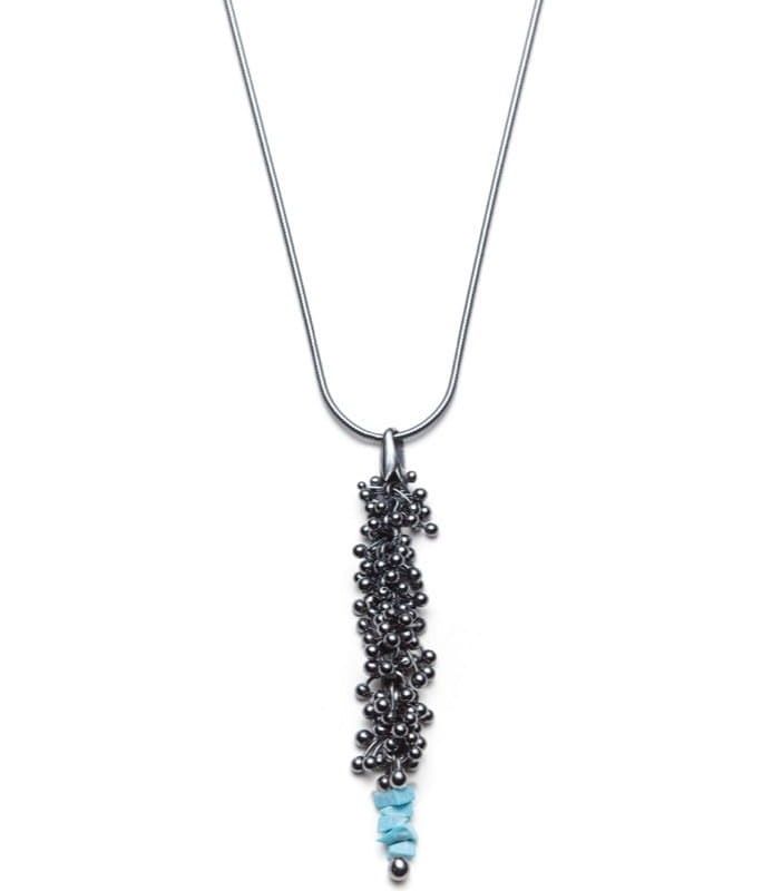 Collier ShikShok oxydé avec turquoises